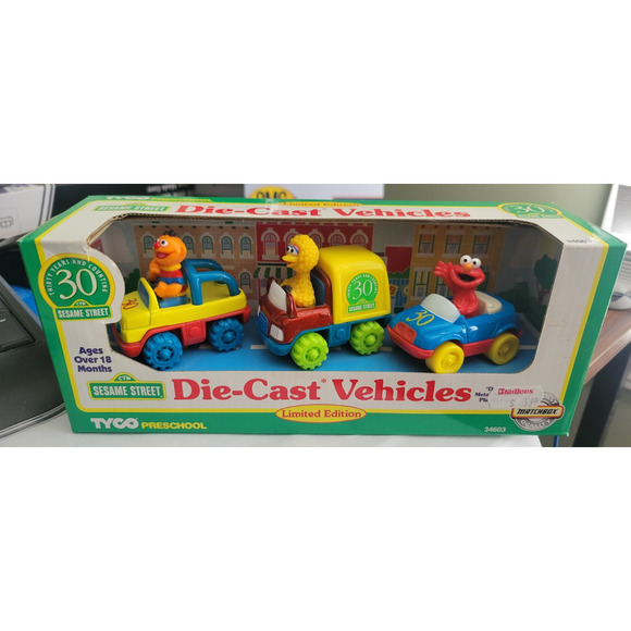 NEW 1997 Matchbox Tyco Preschool SESAME STREET Die Cast 3 Pack Vehicles ~ #34603 - Picture 1 of 8